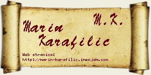 Marin Karafilić vizit kartica